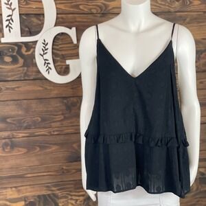 Entro | Babydoll Ruffle V-Neck Cami Tank Top‎